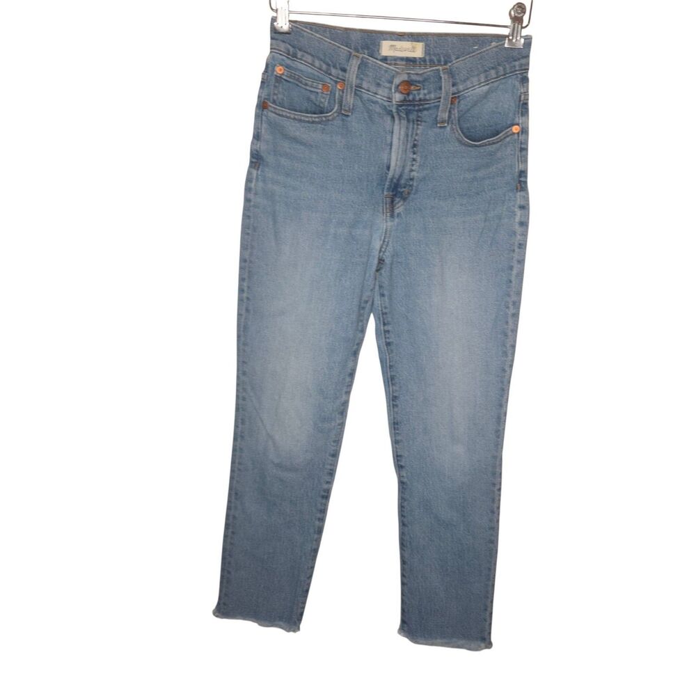 Madewell The Perfect Vintage Jean Ainsworth Wash Raw Hem High Rise Size 26 AF691